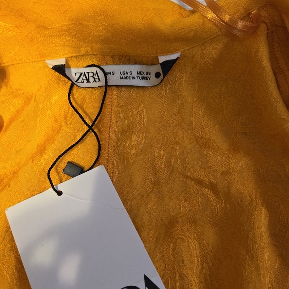 NWT Zara Orange Paisley Jumpsuit with Metal Clasps Size S - Picture 15 of 16